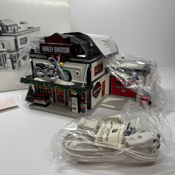 NIB • 1997 Department 56 Harley Davidson Snow Village - Picture 3 of 12